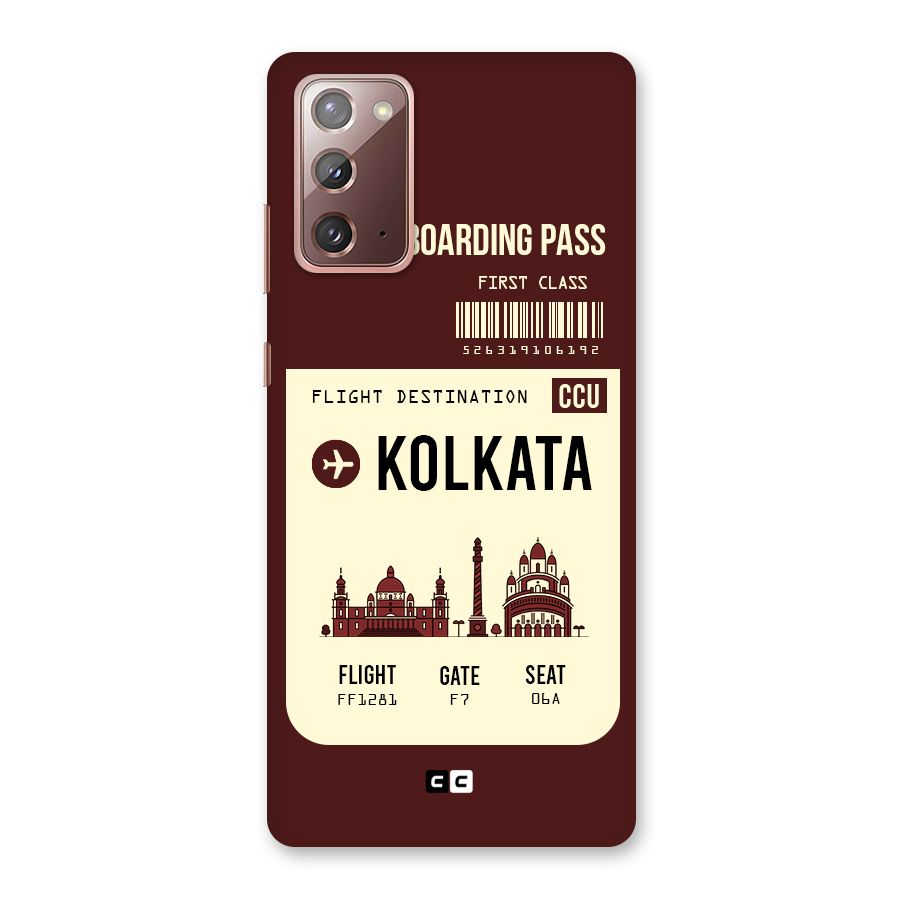 Kolkata Boarding Pass Back Case for Galaxy Note 20
