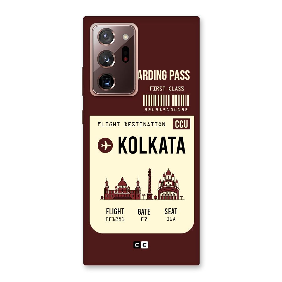 Kolkata Boarding Pass Back Case for Galaxy Note 20 Ultra