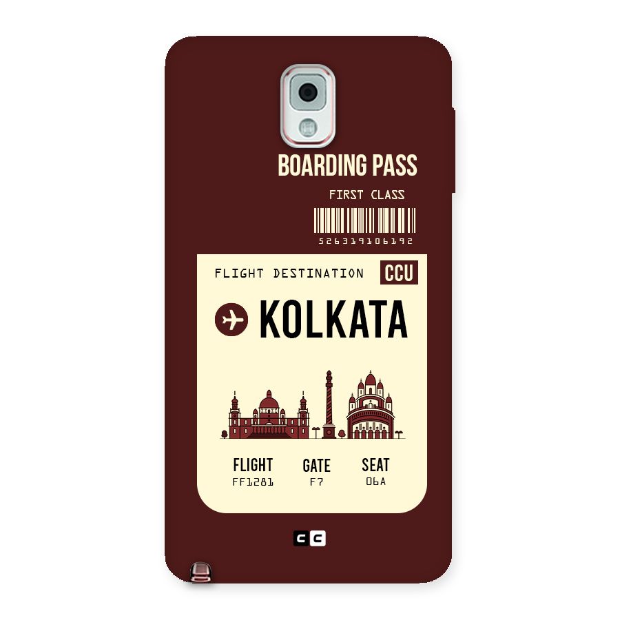 Kolkata Boarding Pass Back Case for Galaxy Note 3