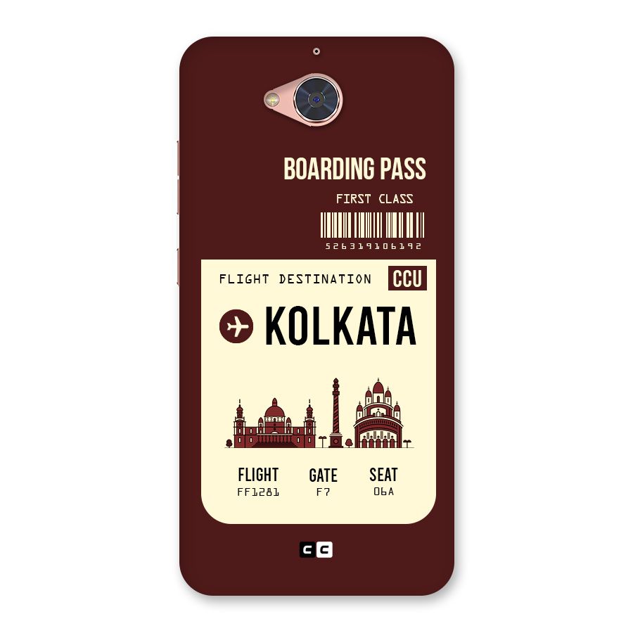 Kolkata Boarding Pass Back Case for Gionee S6 Pro