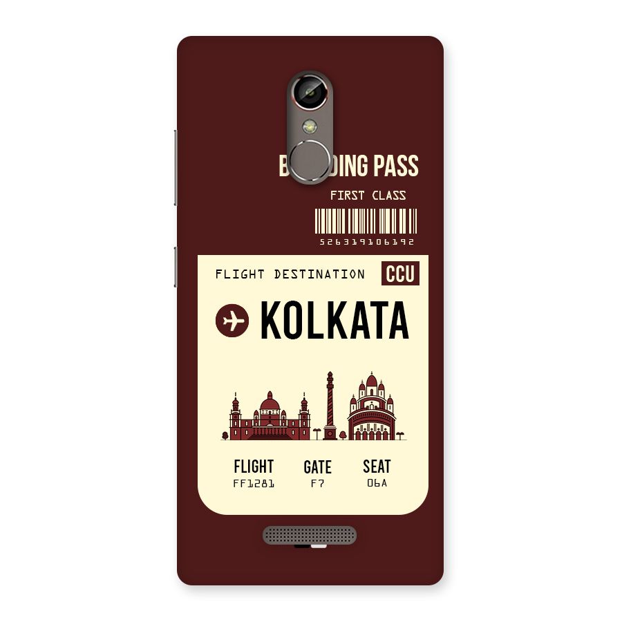 Kolkata Boarding Pass Back Case for Gionee S6s