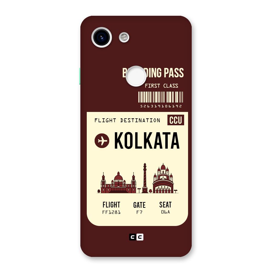 Kolkata Boarding Pass Back Case for Google Pixel 3