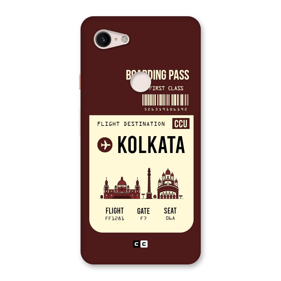 Kolkata Boarding Pass Back Case for Google Pixel 3 XL