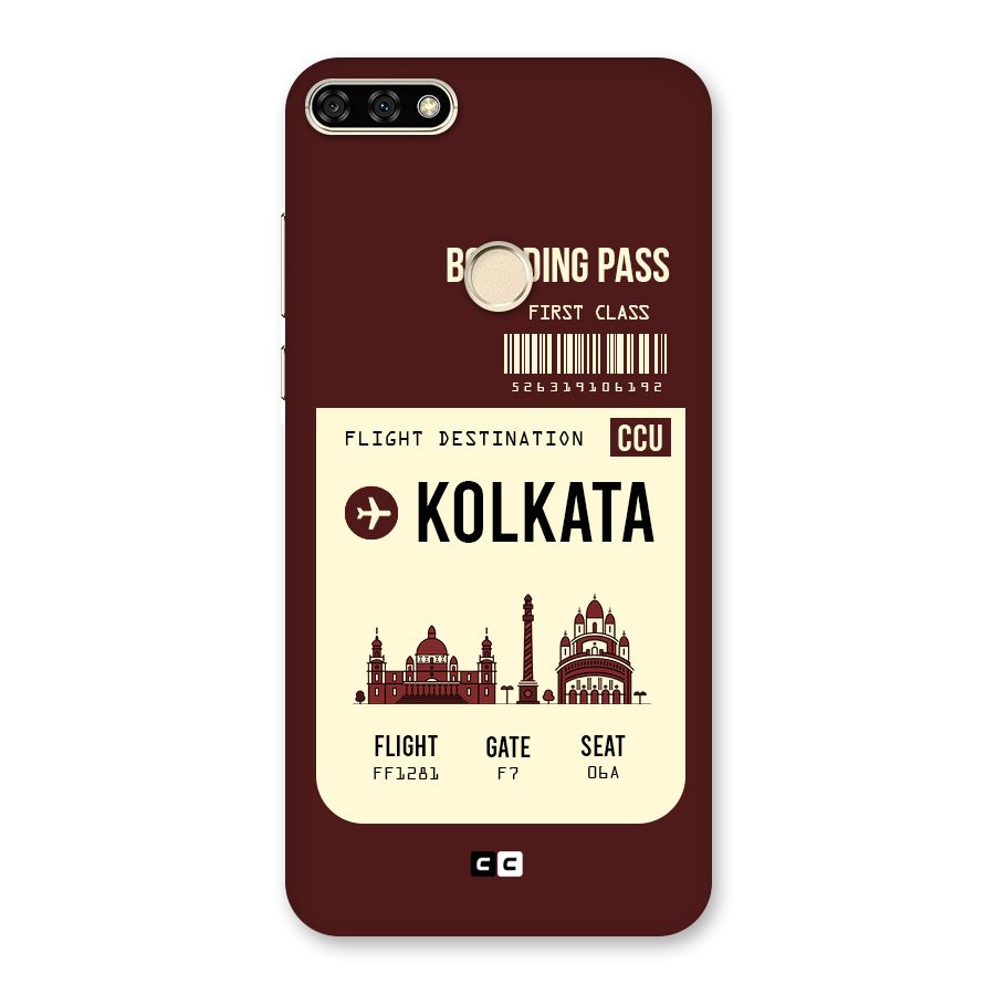 Kolkata Boarding Pass Back Case for Honor 7A