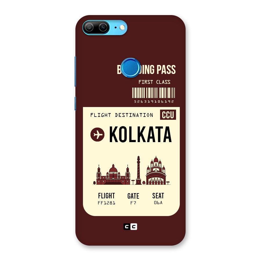 Kolkata Boarding Pass Back Case for Honor 9 Lite
