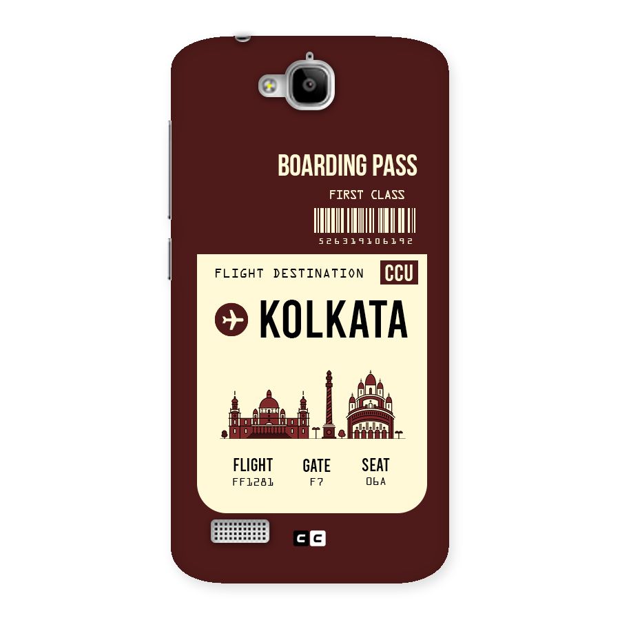 Kolkata Boarding Pass Back Case for Honor Holly