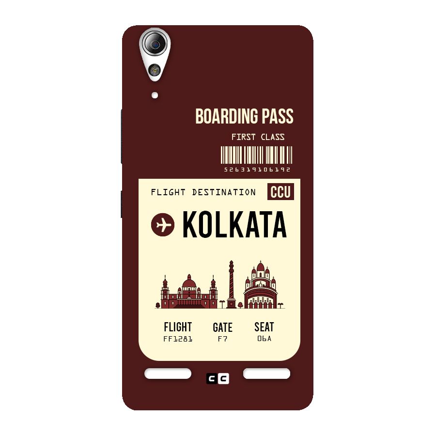 Kolkata Boarding Pass Back Case for Lenovo A6000