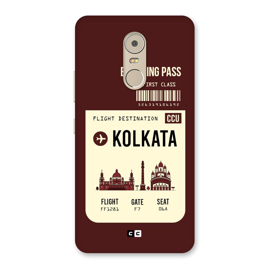Kolkata Boarding Pass Back Case for Lenovo K6 Note