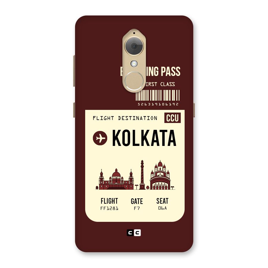 Kolkata Boarding Pass Back Case for Lenovo K8