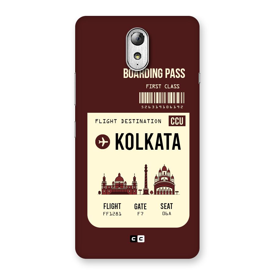 Kolkata Boarding Pass Back Case for Lenovo Vibe P1M