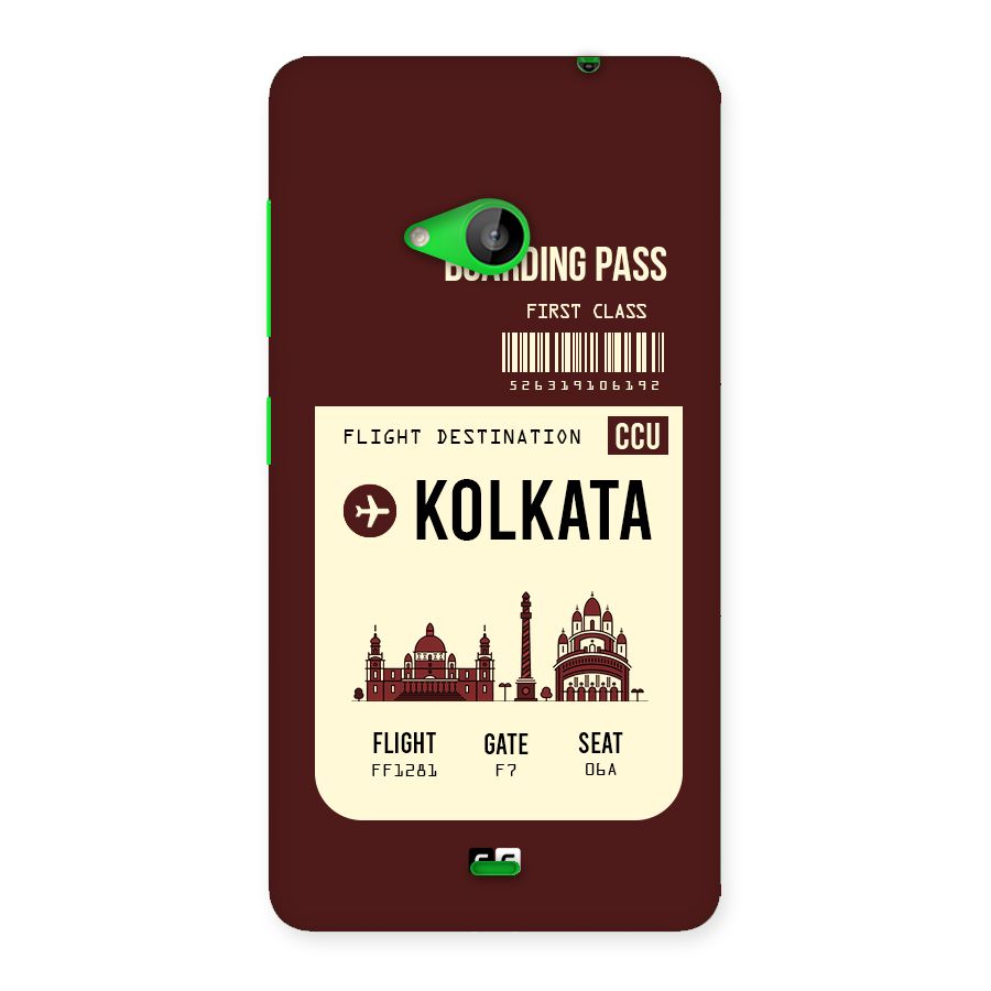 Kolkata Boarding Pass Back Case for Lumia 535