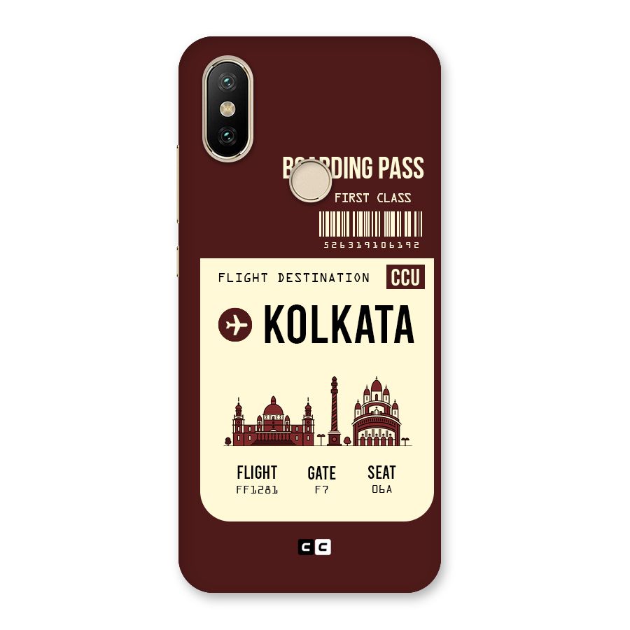 Kolkata Boarding Pass Back Case for Mi A2