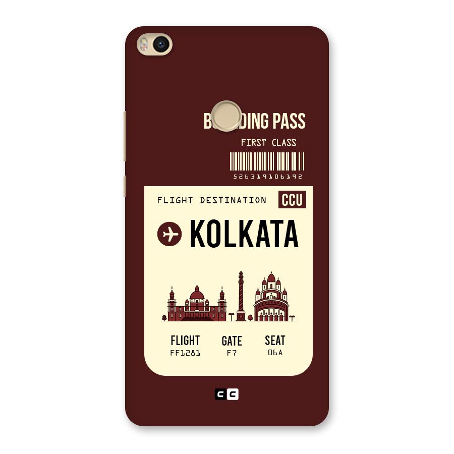 Kolkata Boarding Pass Back Case for Mi Max 2