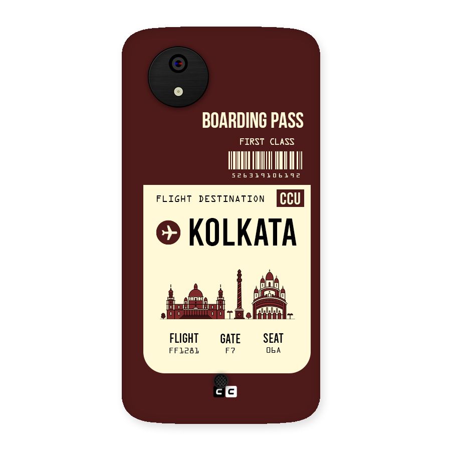 Kolkata Boarding Pass Back Case for Micromax Canvas A1