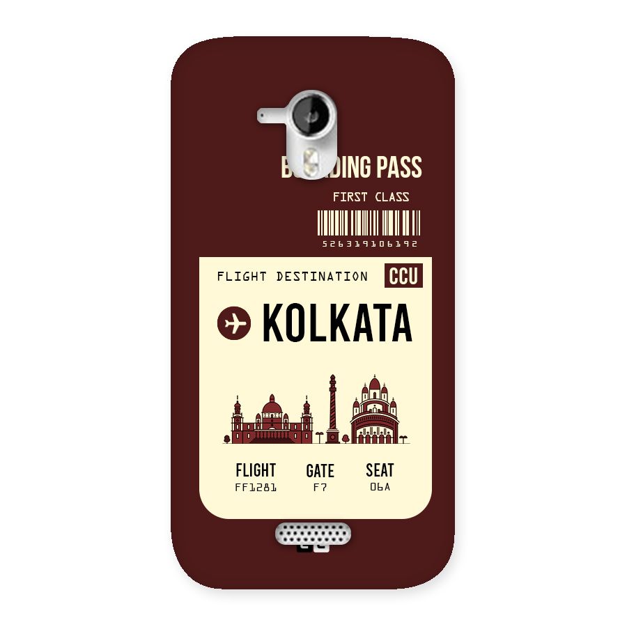 Kolkata Boarding Pass Back Case for Micromax Canvas HD A116