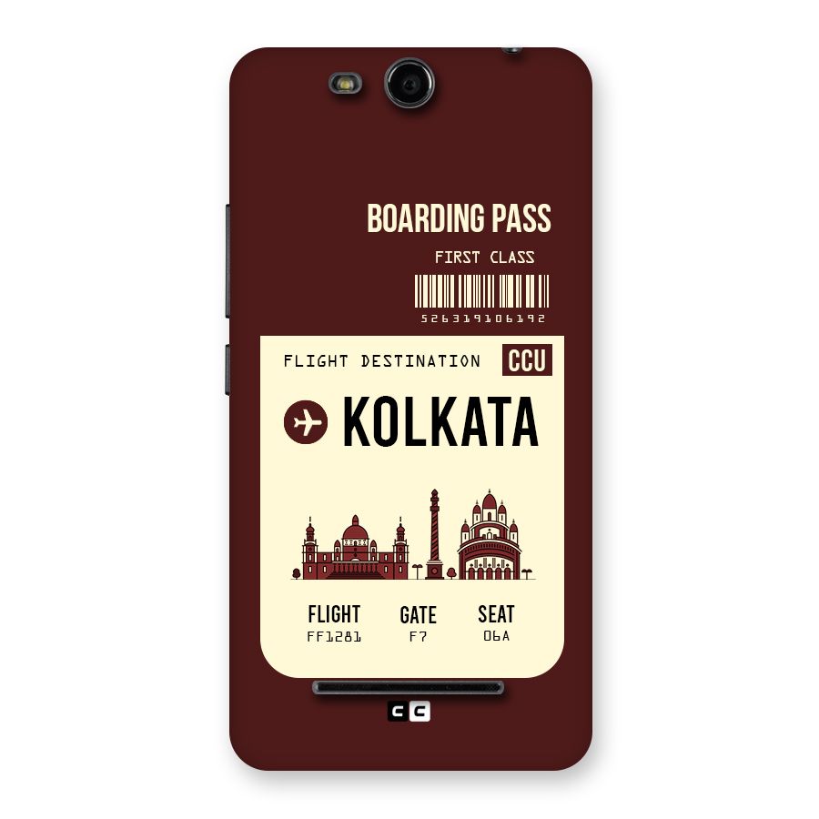 Kolkata Boarding Pass Back Case for Micromax Canvas Juice 3 Q392