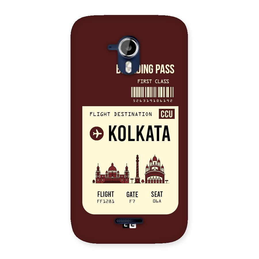 Kolkata Boarding Pass Back Case for Micromax Canvas Magnus A117