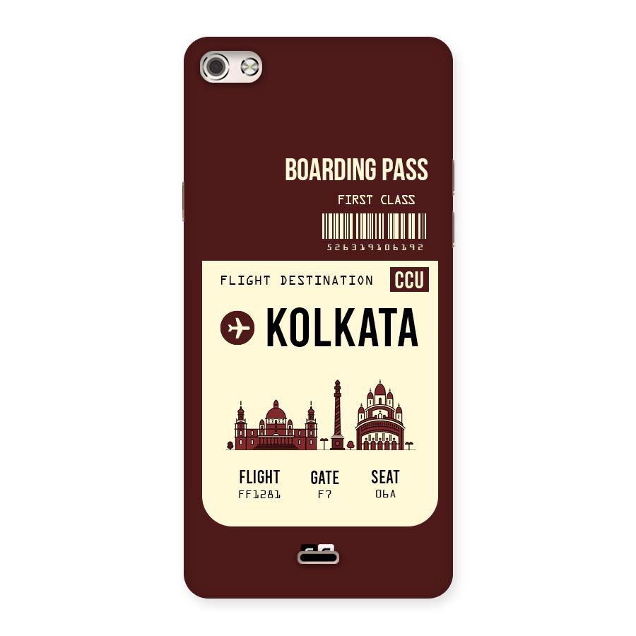 Kolkata Boarding Pass Back Case for Micromax Canvas Silver 5