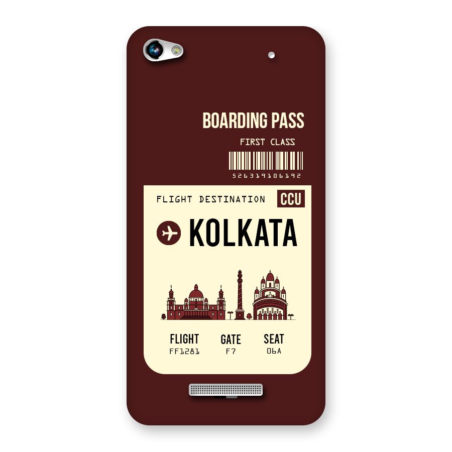 Kolkata Boarding Pass Back Case for Micromax Hue 2