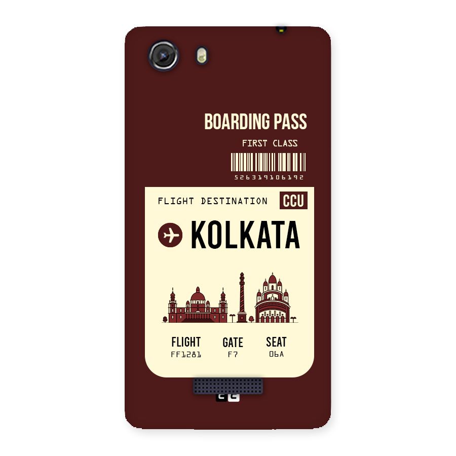 Kolkata Boarding Pass Back Case for Micromax Unite 3