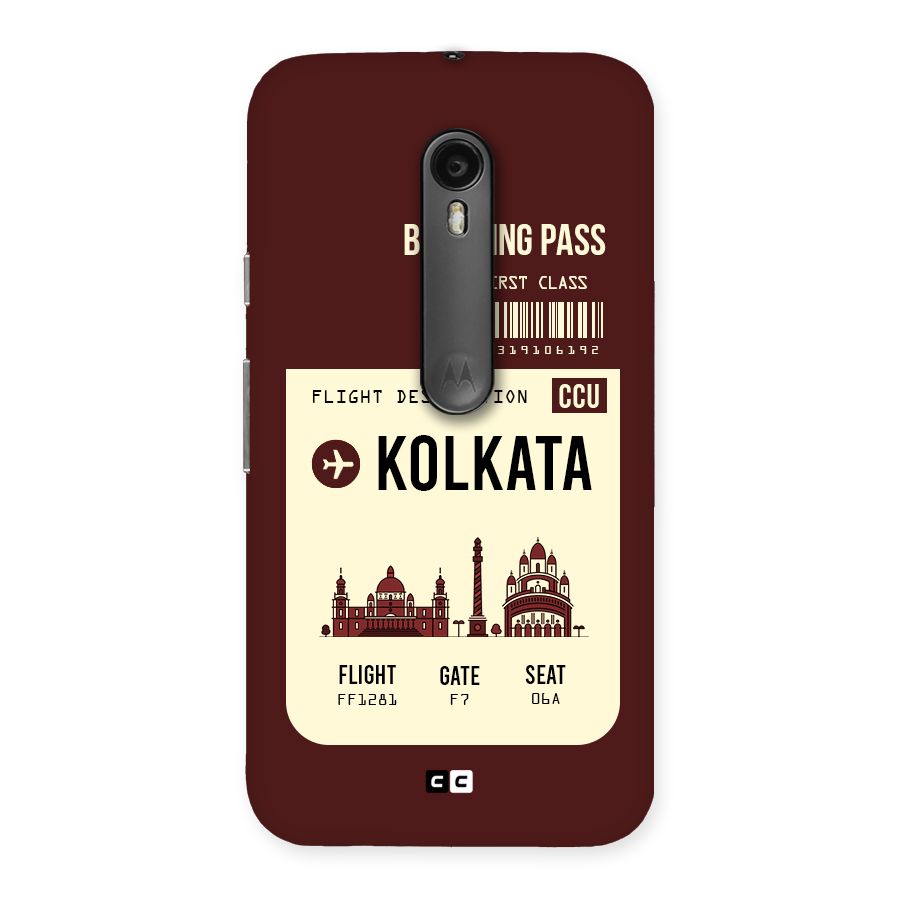 Kolkata Boarding Pass Back Case for Moto G Turbo