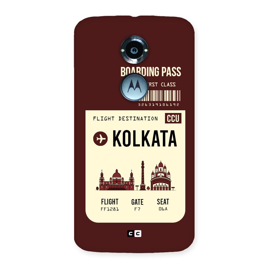 Kolkata Boarding Pass Back Case for Moto X 2nd Gen