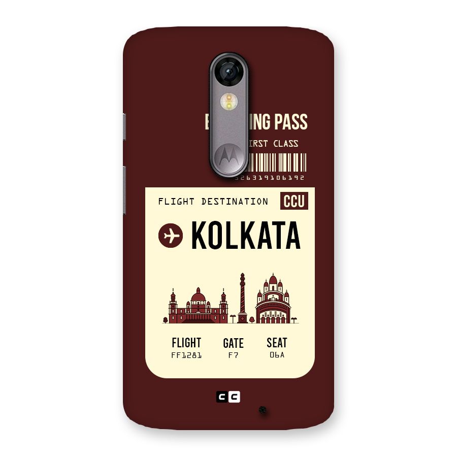 Kolkata Boarding Pass Back Case for Moto X Force