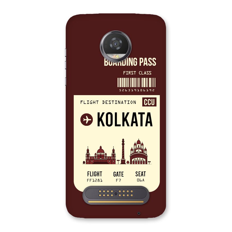 Kolkata Boarding Pass Back Case for Moto Z2 Play