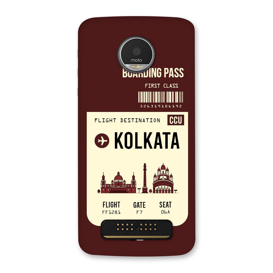 Kolkata Boarding Pass Back Case for Moto Z Play