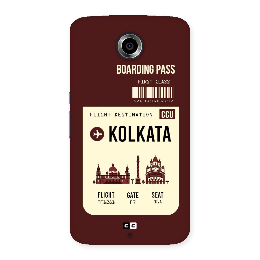 Kolkata Boarding Pass Back Case for Nexsus 6