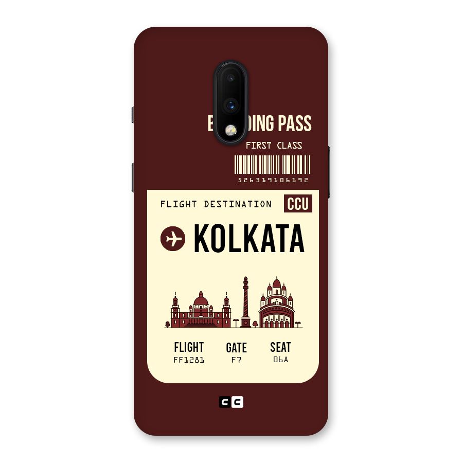 Kolkata Boarding Pass Back Case for OnePlus 7