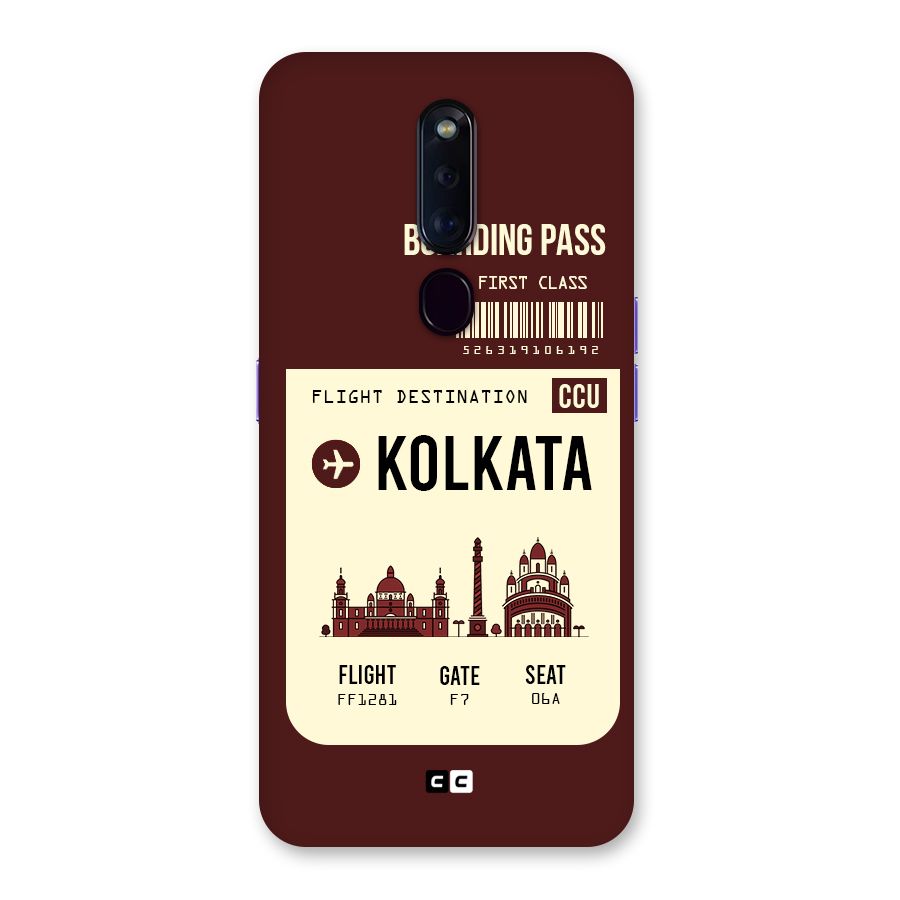 Kolkata Boarding Pass Back Case for Oppo F11 Pro