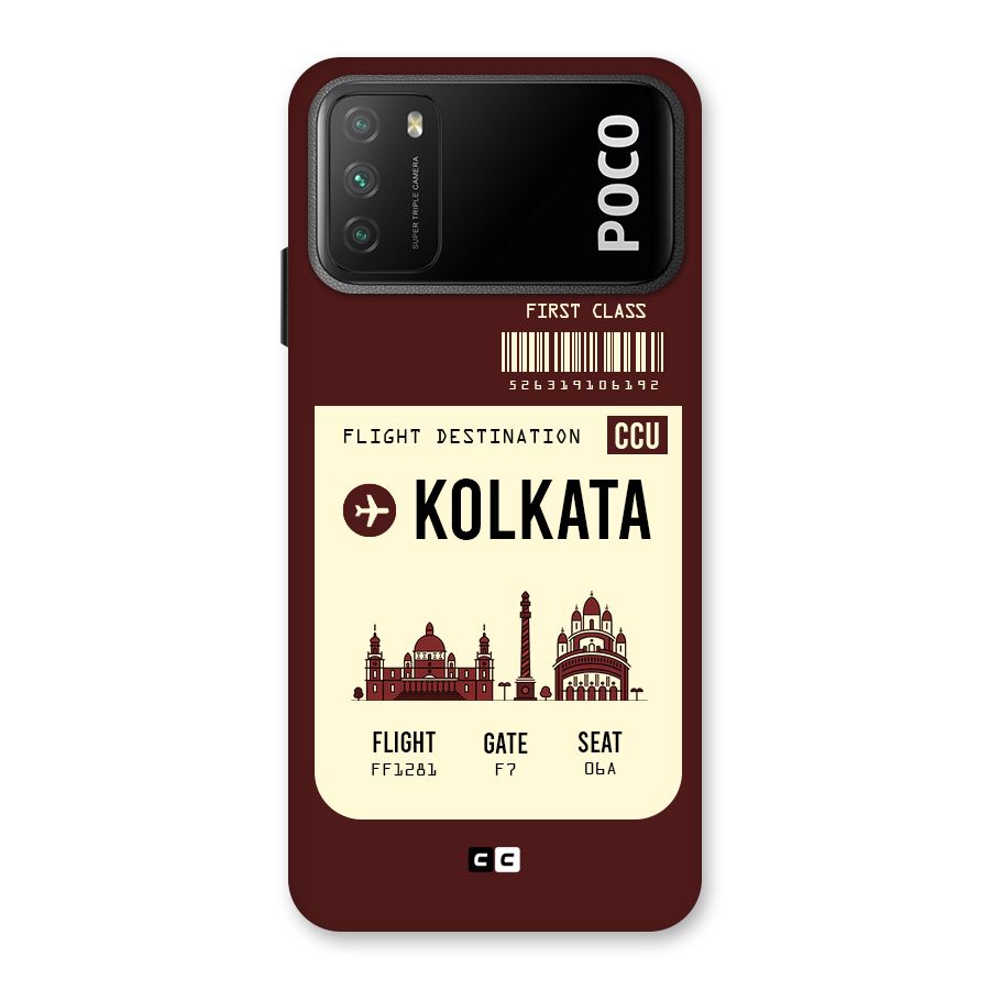 Kolkata Boarding Pass Back Case for Poco M3