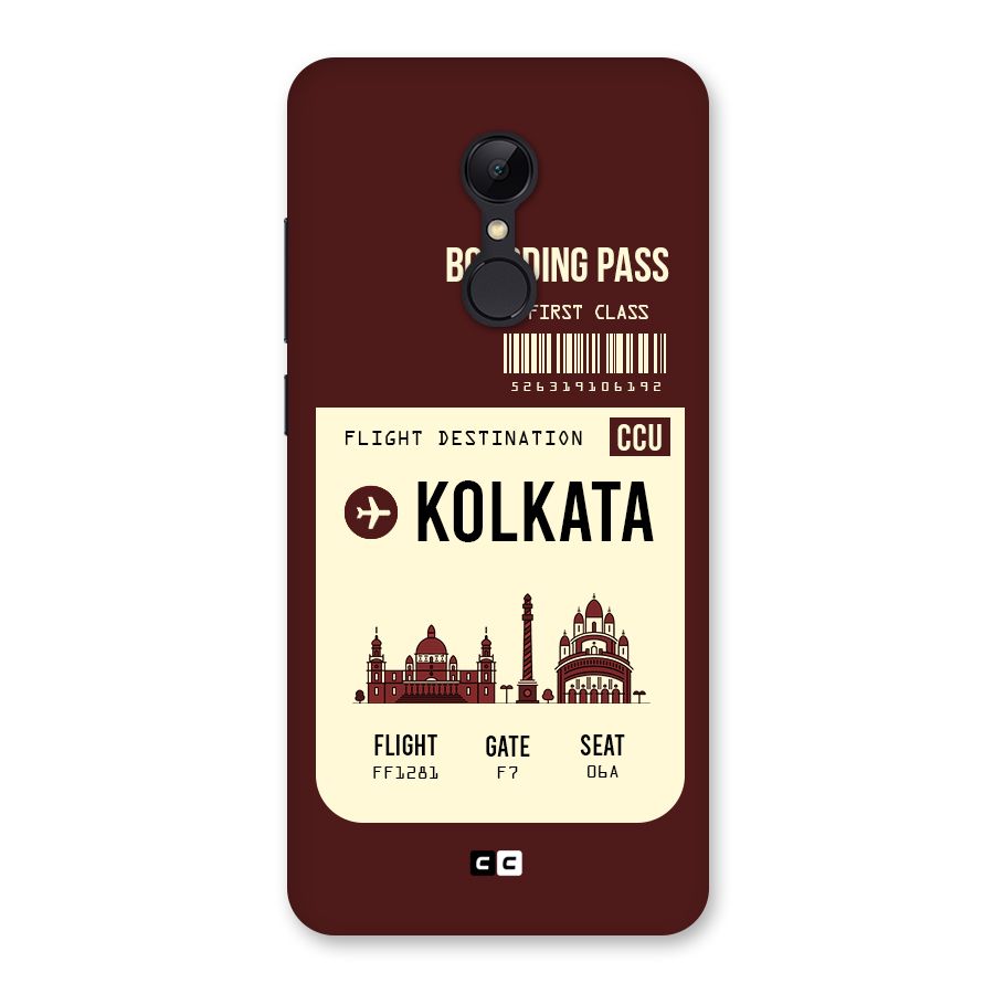 Kolkata Boarding Pass Back Case for Redmi 5