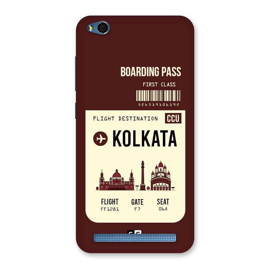 Kolkata Boarding Pass Back Case for Redmi 5A