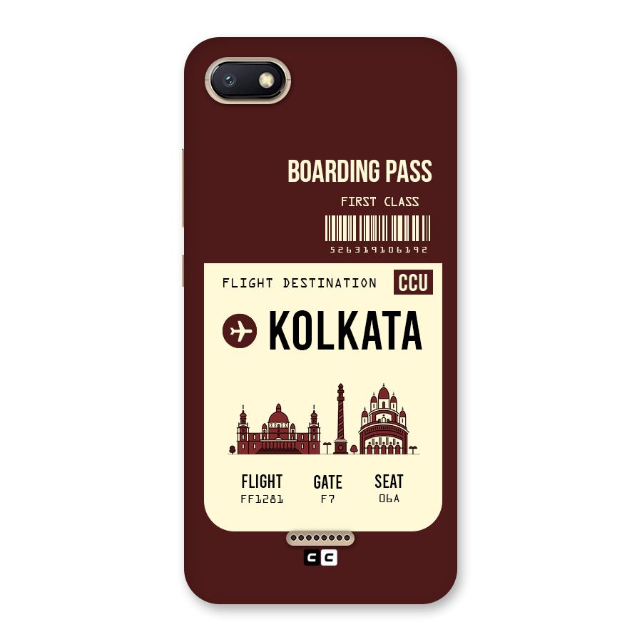 Kolkata Boarding Pass Back Case for Redmi 6A