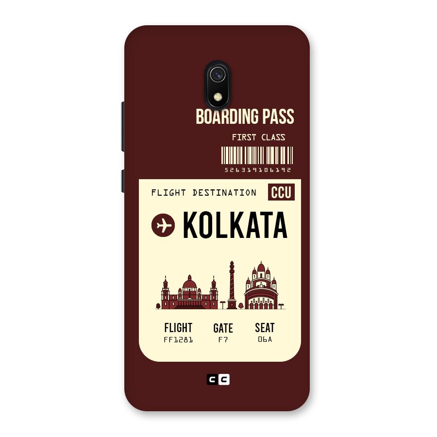 Kolkata Boarding Pass Back Case for Redmi 8A