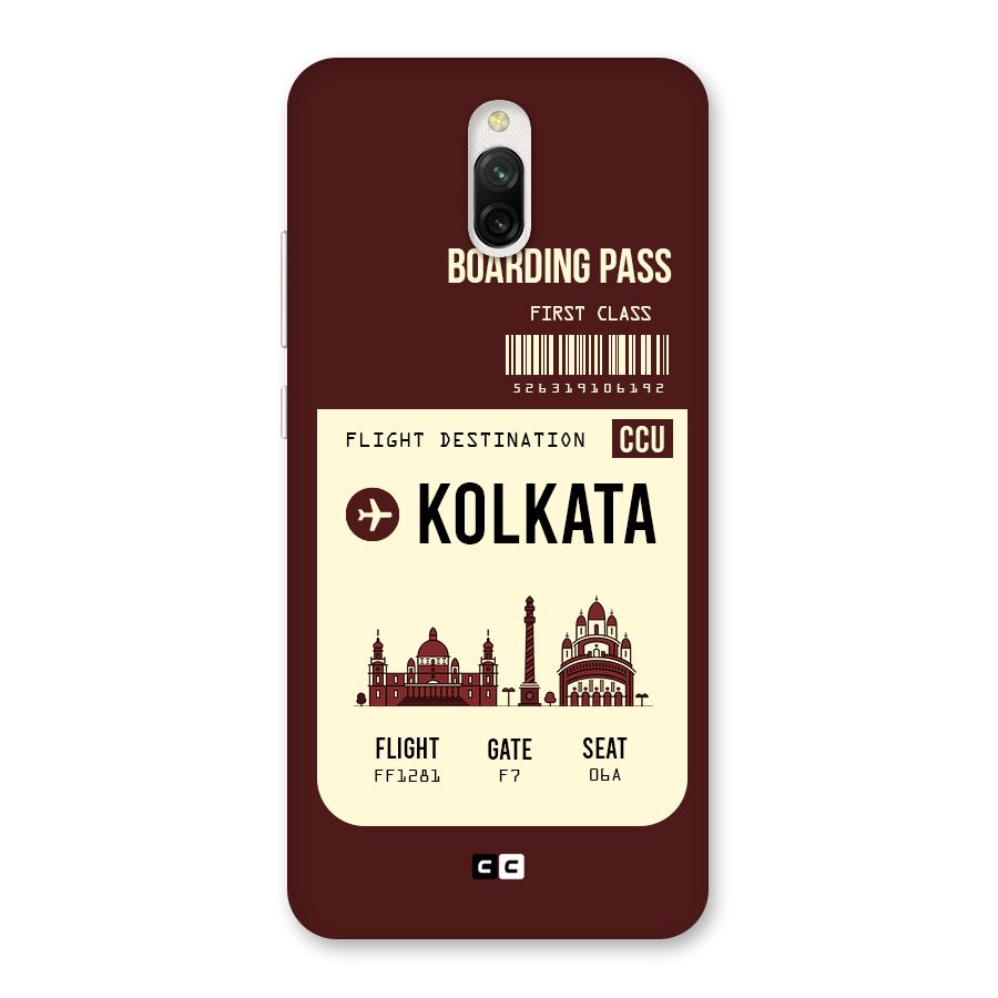 Kolkata Boarding Pass Back Case for Redmi 8A Dual