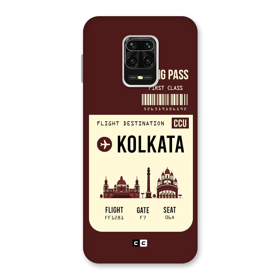 Kolkata Boarding Pass Back Case for Redmi Note 9 Pro Max