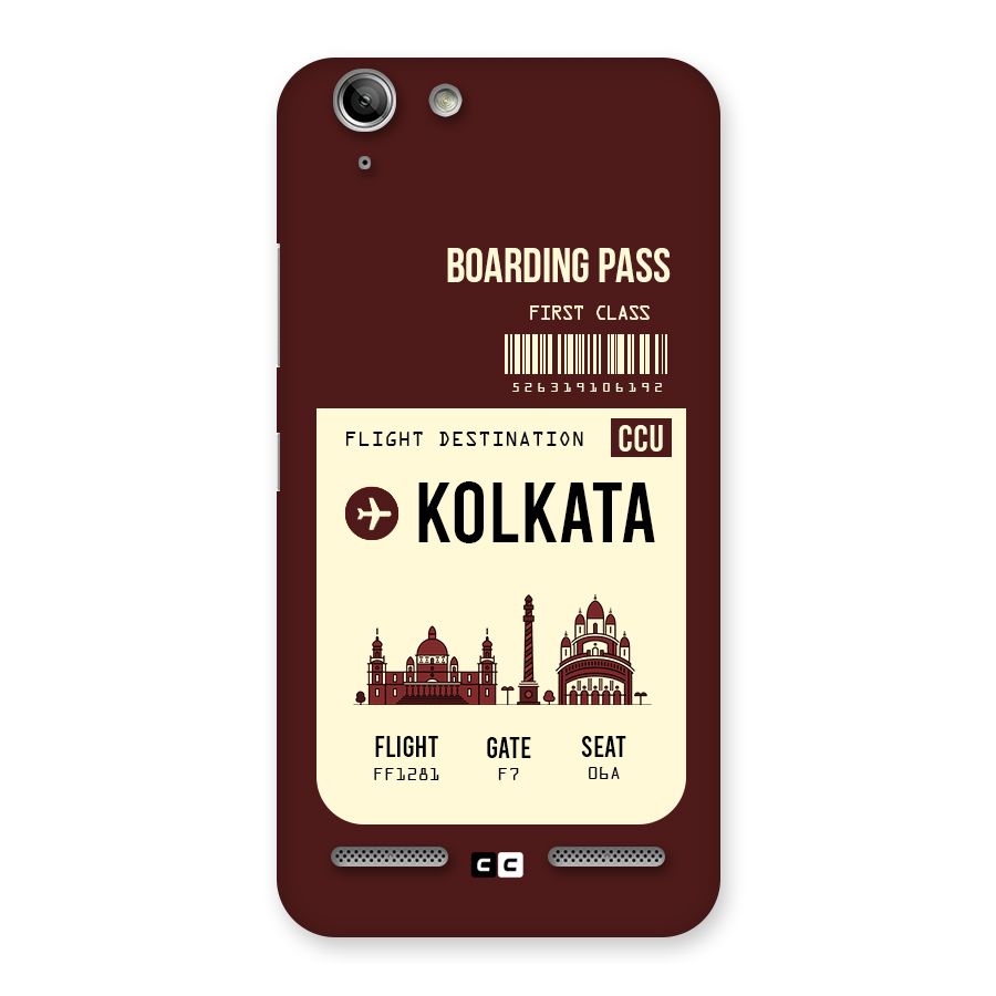 Kolkata Boarding Pass Back Case for Vibe K5
