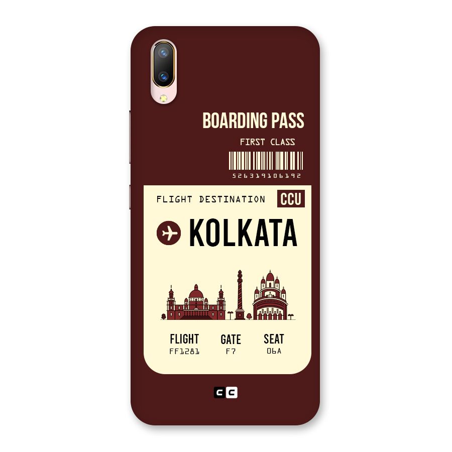 Kolkata Boarding Pass Back Case for Vivo V11 Pro