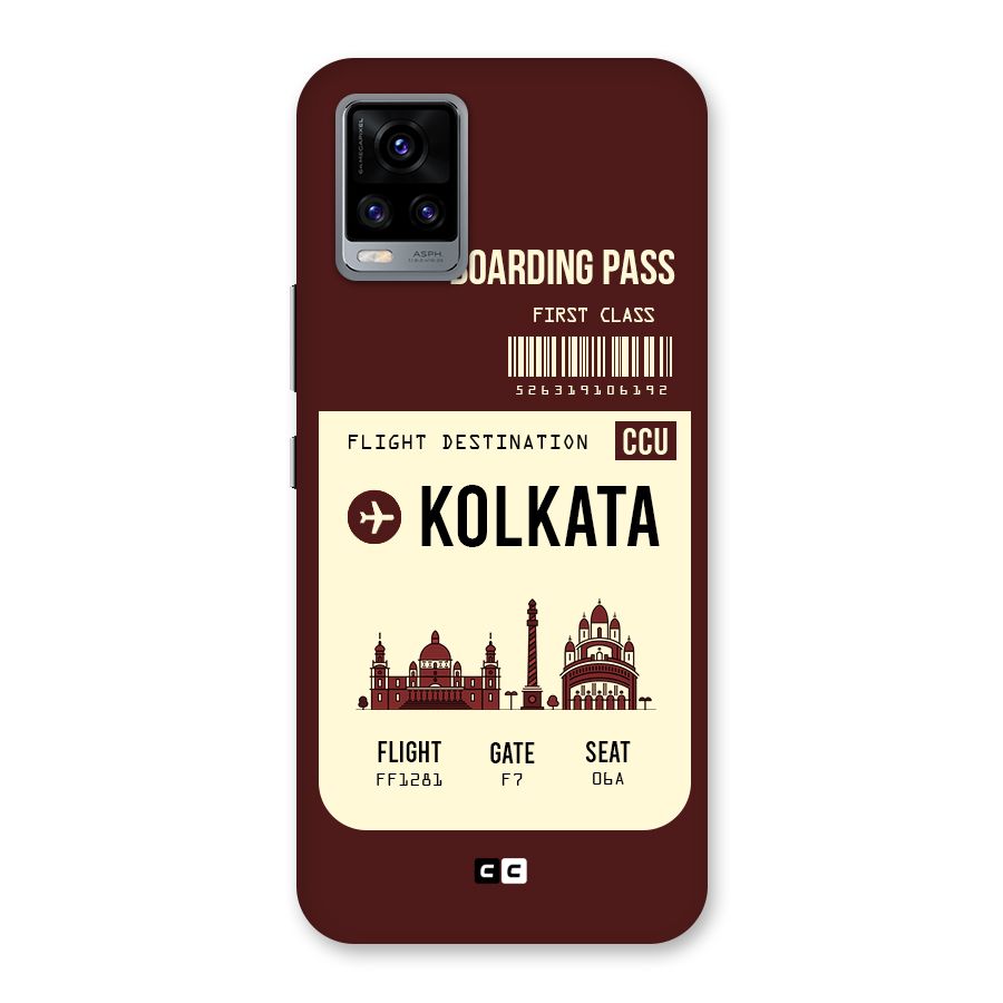 Kolkata Boarding Pass Back Case for Vivo V20