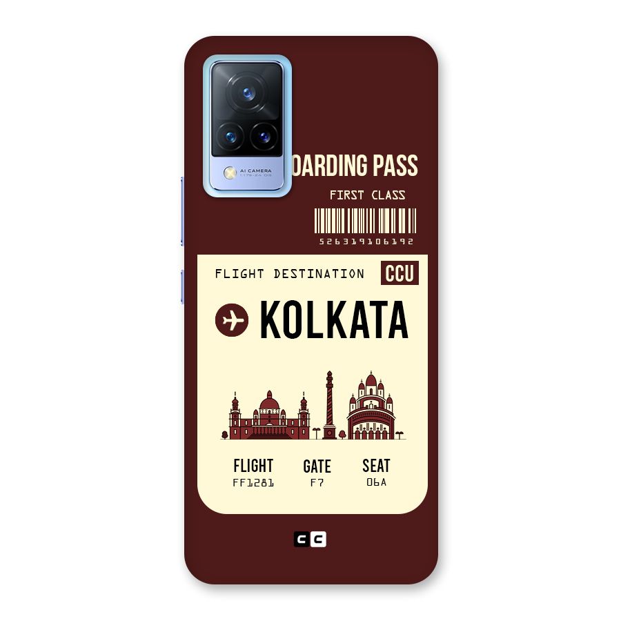 Kolkata Boarding Pass Back Case for Vivo V21 5G