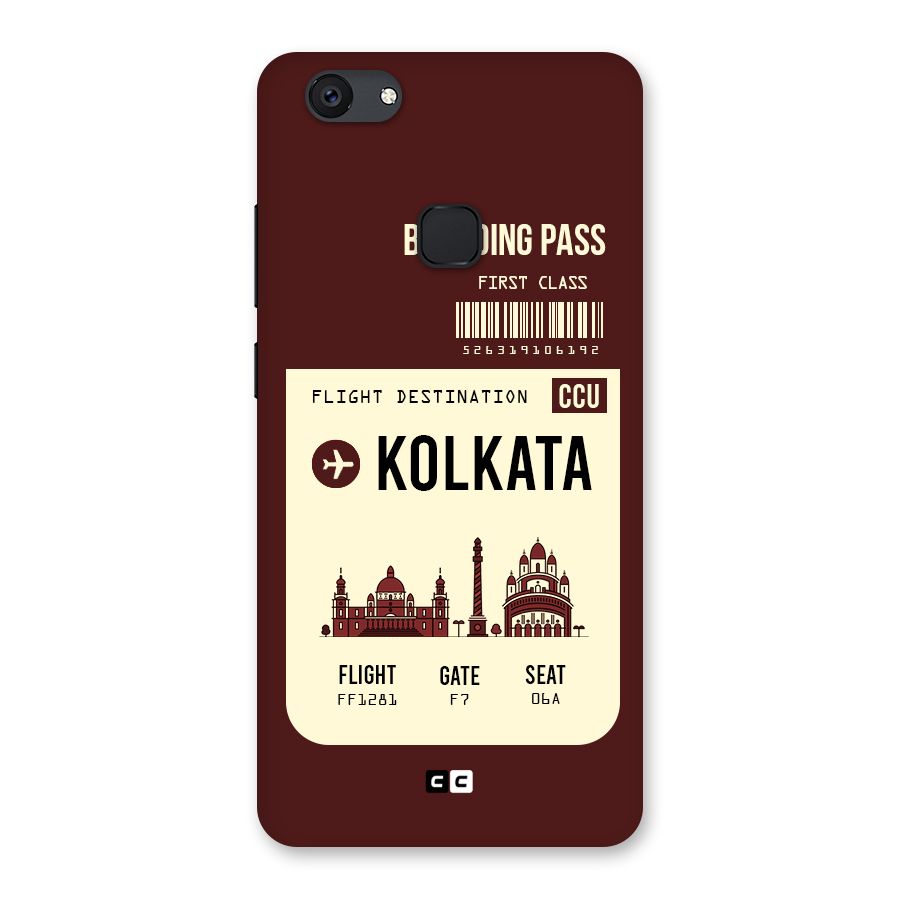 Kolkata Boarding Pass Back Case for Vivo V7 Plus