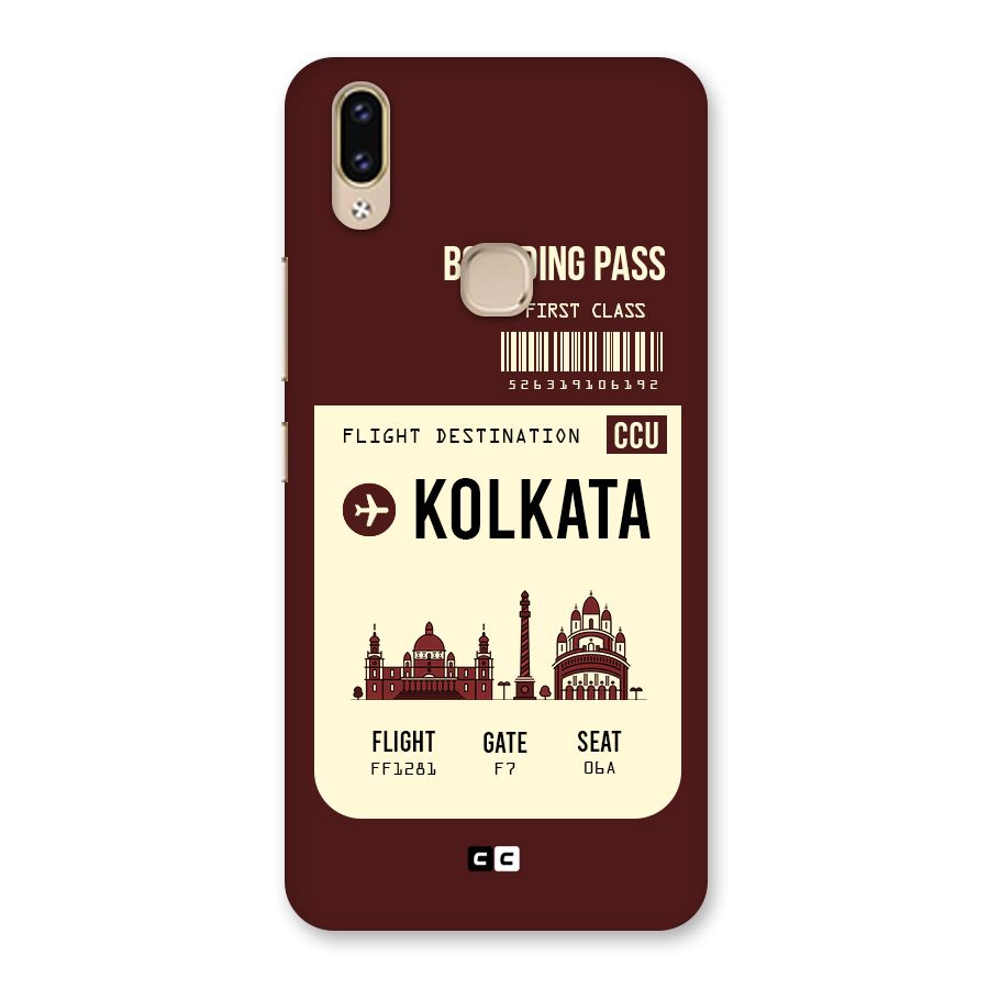 Kolkata Boarding Pass Back Case for Vivo V9 Youth