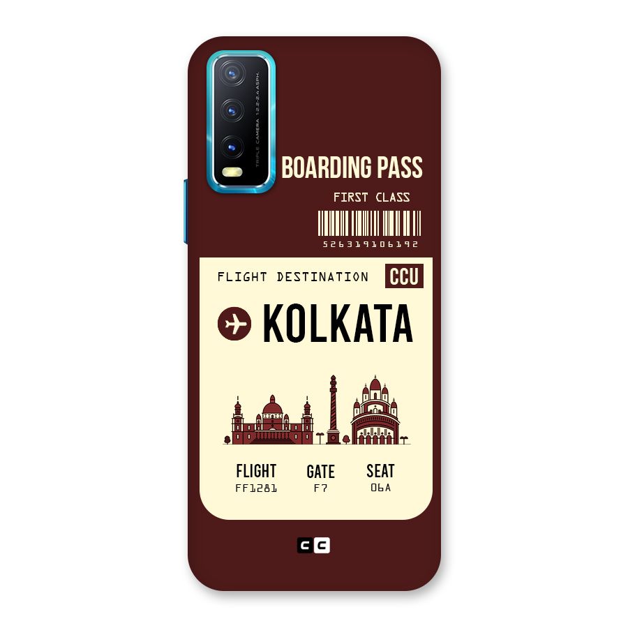 Kolkata Boarding Pass Back Case for Vivo Y20G