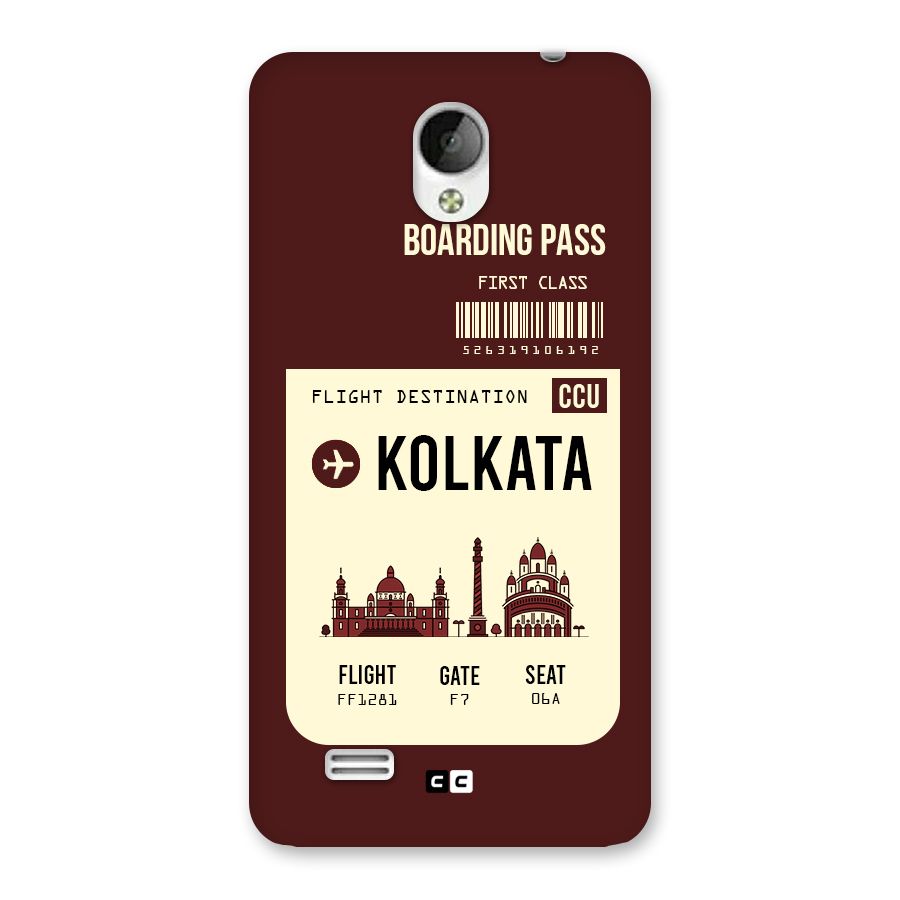 Kolkata Boarding Pass Back Case for Vivo Y21