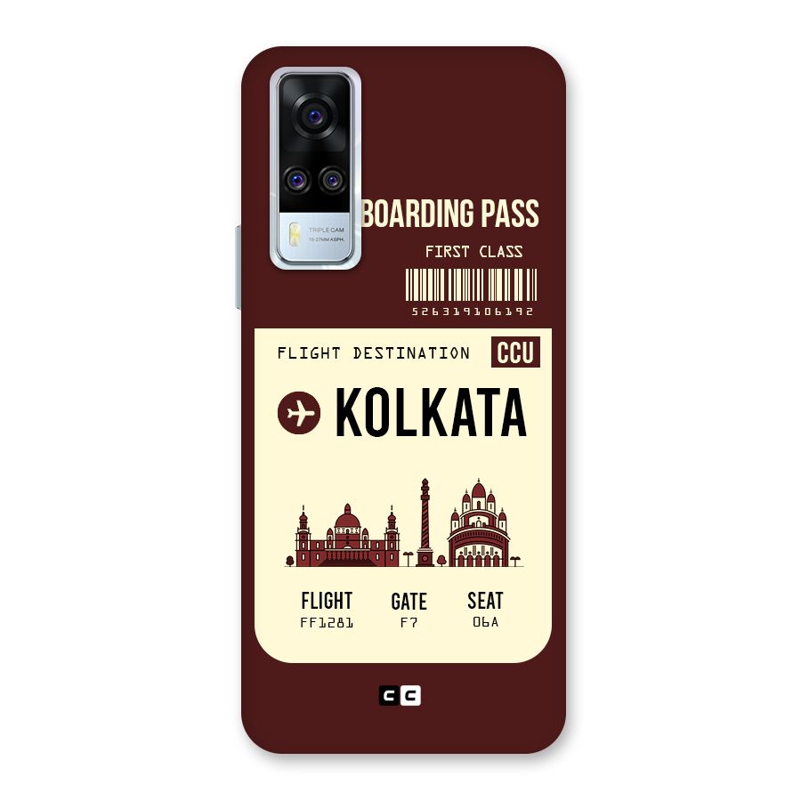 Kolkata Boarding Pass Back Case for Vivo Y31