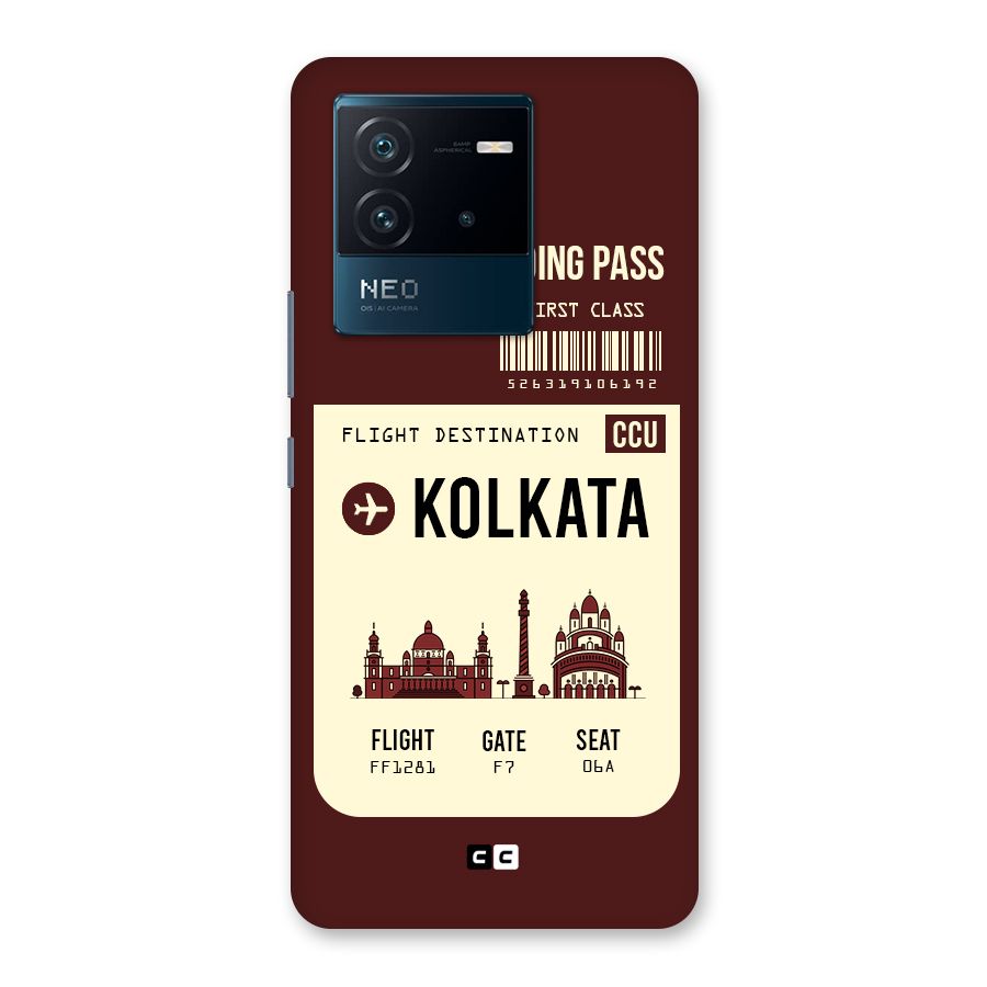 Kolkata Boarding Pass Back Case for Vivo iQOO Neo 6 5G