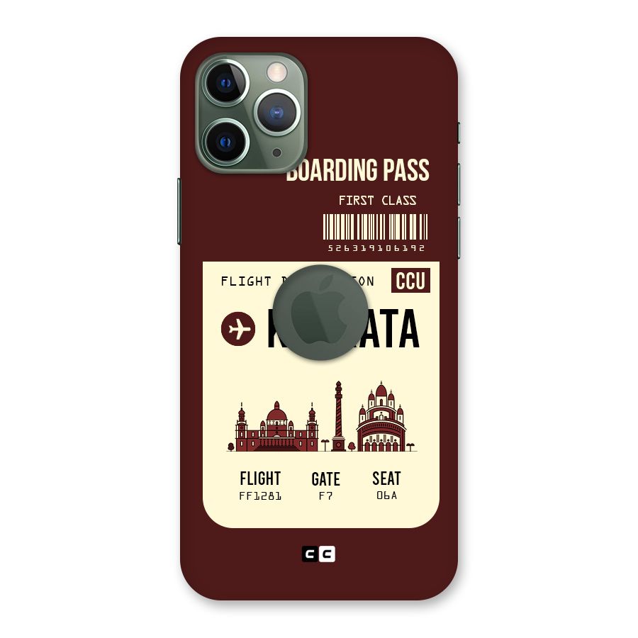 Kolkata Boarding Pass Back Case for iPhone 11 Pro Logo  Cut